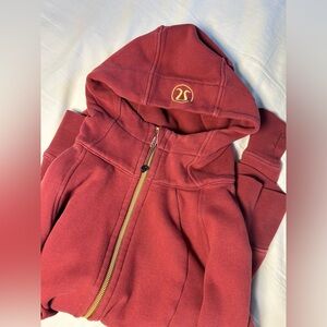 Lululemon Scuba Full-Zip Hoodie Mulled Wine and Gold